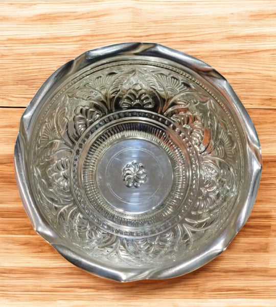 Sigaram German Silver Pooja Basket, Flower Basket, Fruit basket