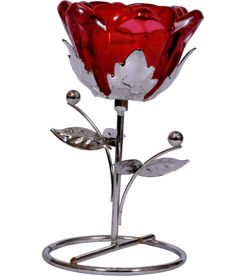 Red Colored Romantic Candle Holder a Great Gift and Beautiful Decor Piece!
