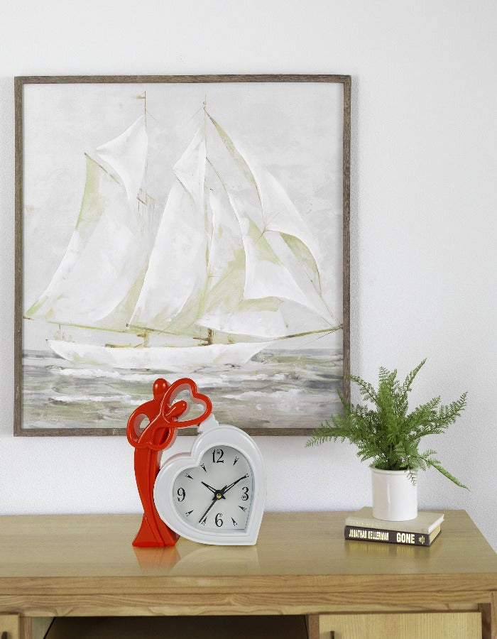 15x19 Cm Couple Heart Table Clock for Home Office College K4172