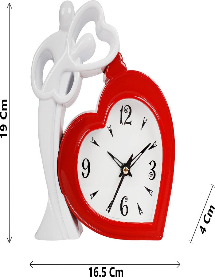 15x19 Cm Couple Heart Table Clock for Home Office College K4173
