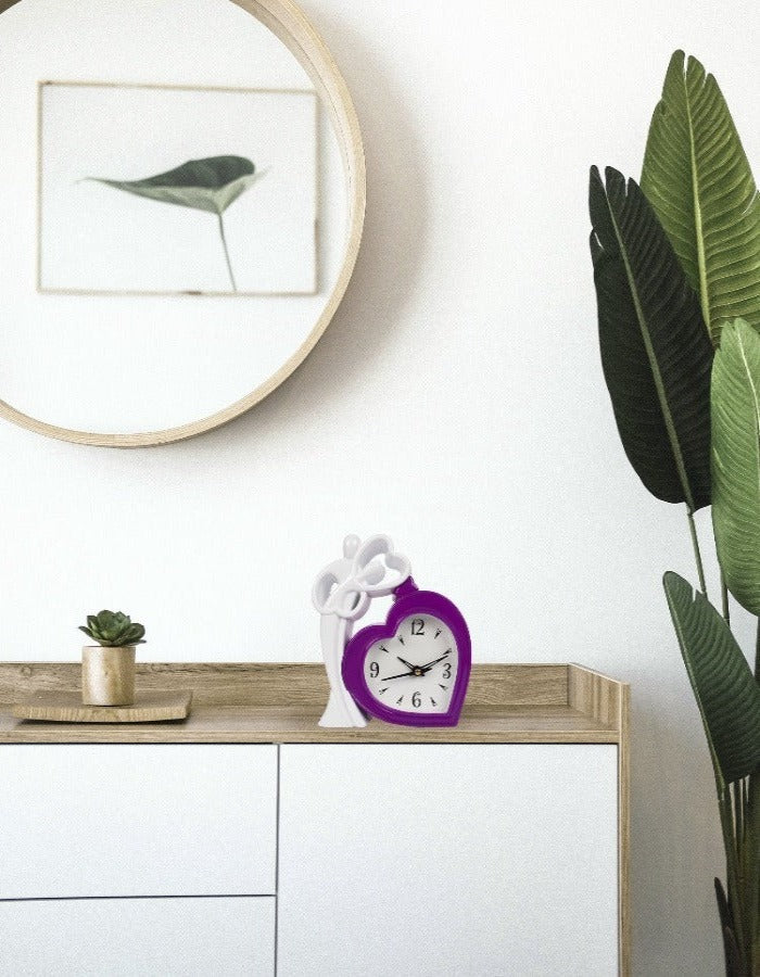 15x19 Cm Couple Heart Table Clock for Home Office College K4174