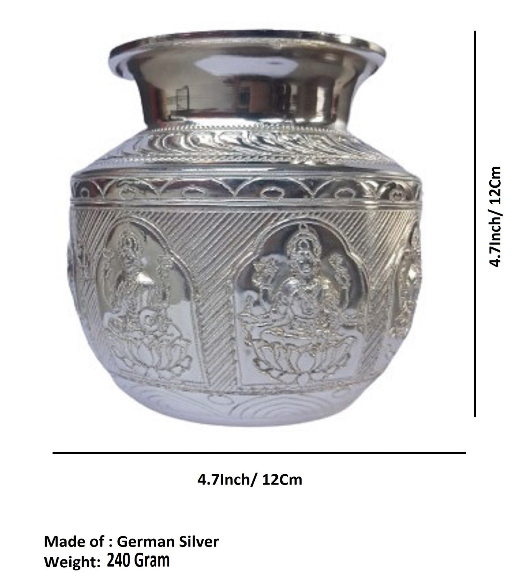 Sigaram Antique German Silver Ashtalakshmi Kalash For Festival Decoration and Office K4297