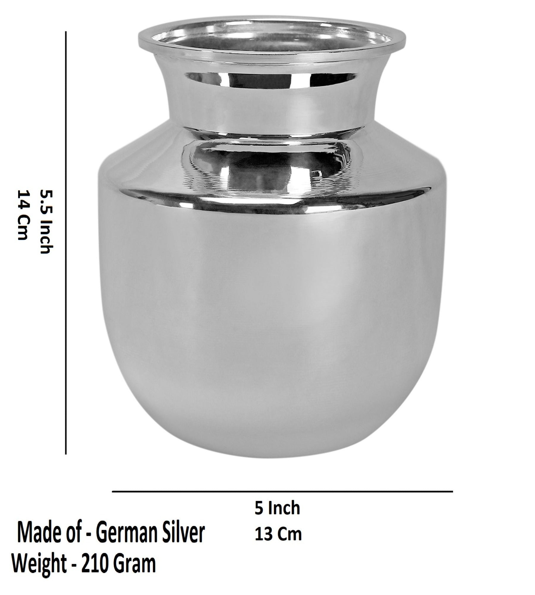 Sigaram German Silver Plain Chambu For Home Pooja Decor K3973