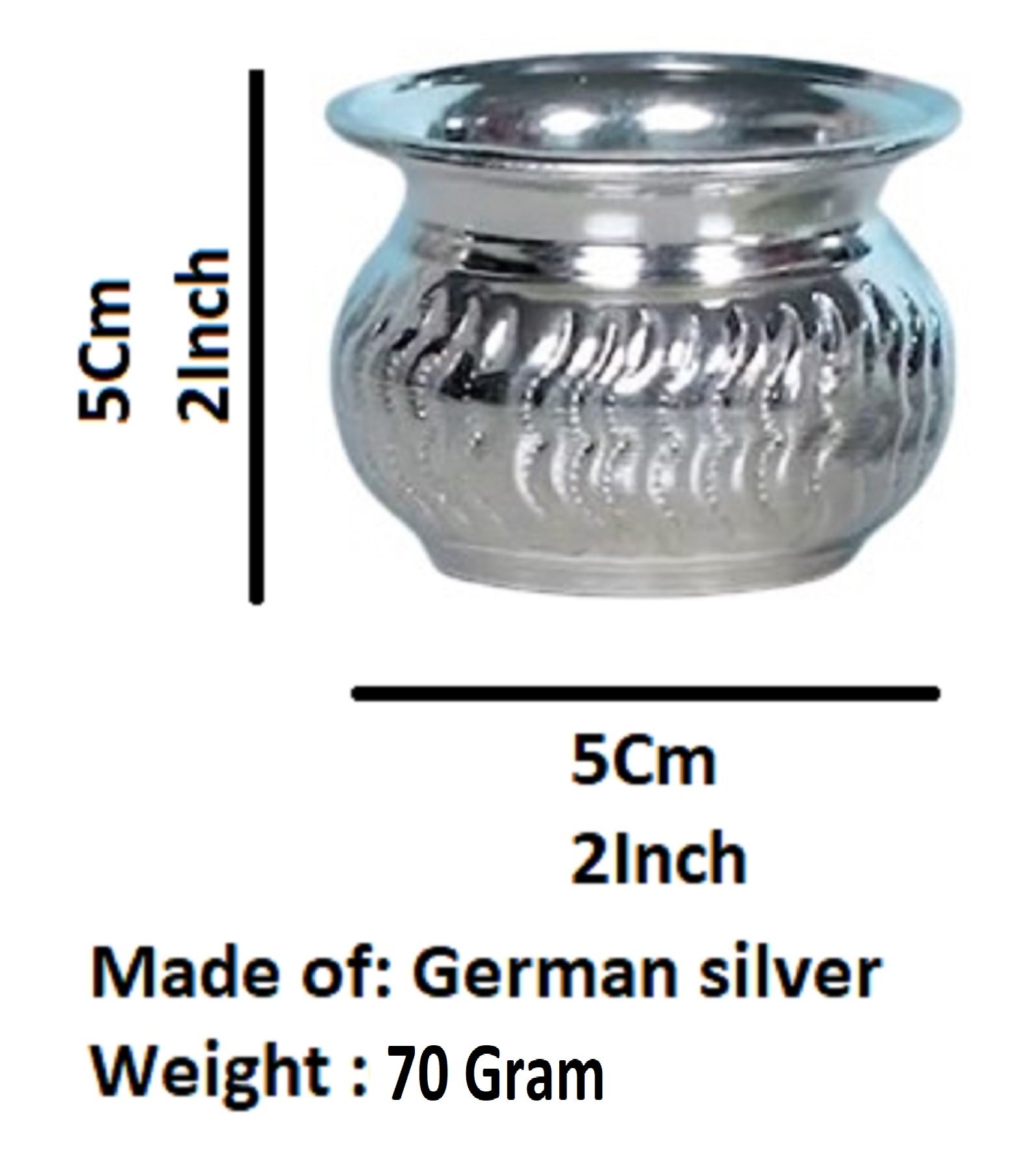 Pure german silver kumkum cup for pooja K2522