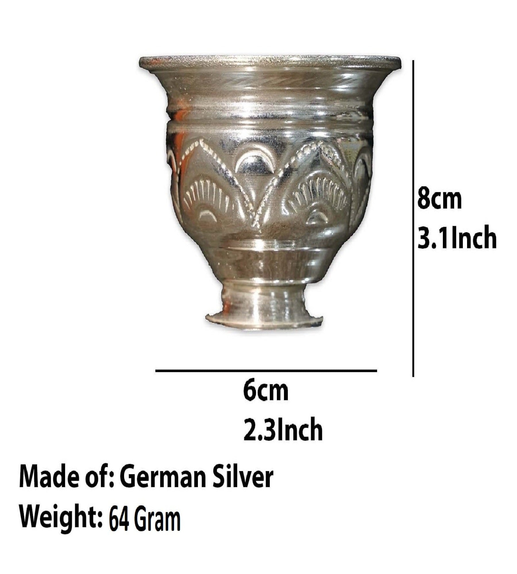 2 German Silver KumKum Barani is best for Home, Office and Temple Poojas K3116