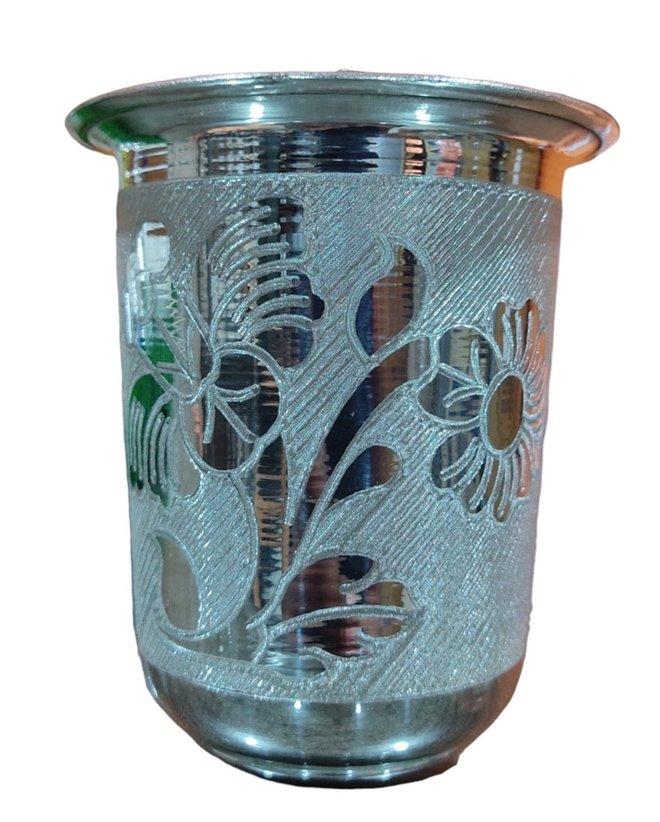 Sigaram Pure German Silver Tumbler Glass For Home Pooja Decor K4398
