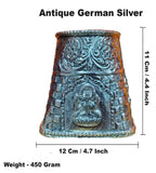 Sigaram Antique German Silver Round Tulasi Pot For Home Pooja Decor K4395