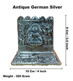 Sigaram Antique German Silver Square Tulasi Pot For Home Pooja Decor K4393