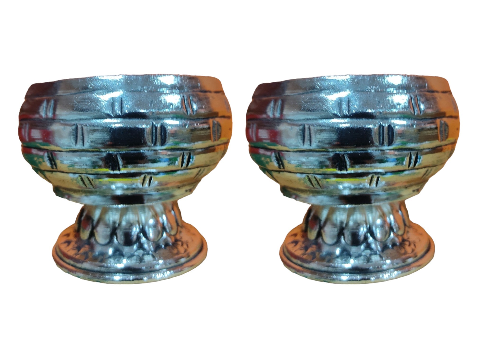 Sigaram Antique German Silver Kum Kum Cup With Lay For Home Pooja Decor K4391