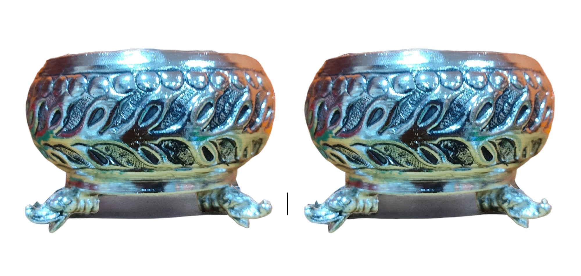 Sigaram Antique German Silver Kum Kum Cup With Lay For Home Pooja Decor K4390