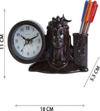 18x11 Cm Adiyogi Table Clock With Penstand For Home Office College K4185