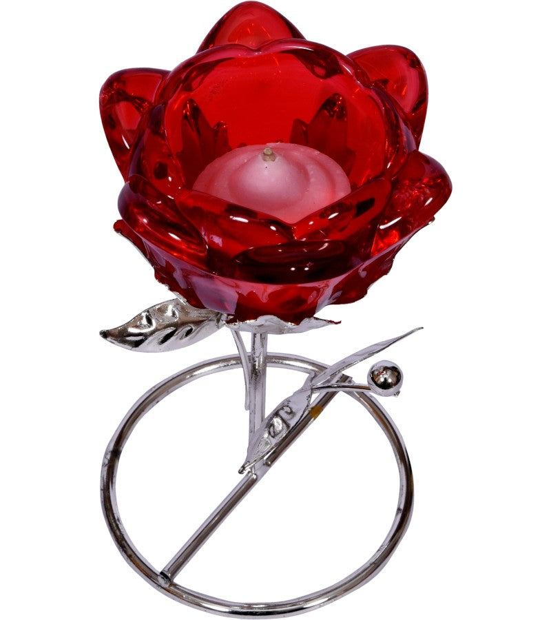 Red Colored Romantic Candle Holder a Great Gift and Beautiful Decor Piece!