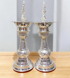 Sigaram German Silver 12 Inch Peacock Handle Diya For Home pooja Decore K4657