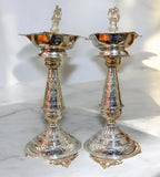 Sigaram 17 Inch Diya Made By Pure German Silver For Home Pooja Decore K4416