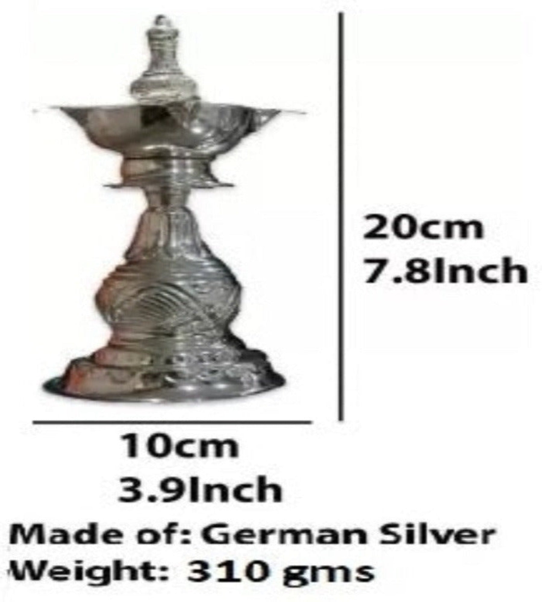 2 German Silver Diya is best for Home, Office and Temple Poojas K3131