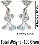 Sigaram Brass 4 Inch Elephant Style Diya for Home Temple Pooja Decore K4710