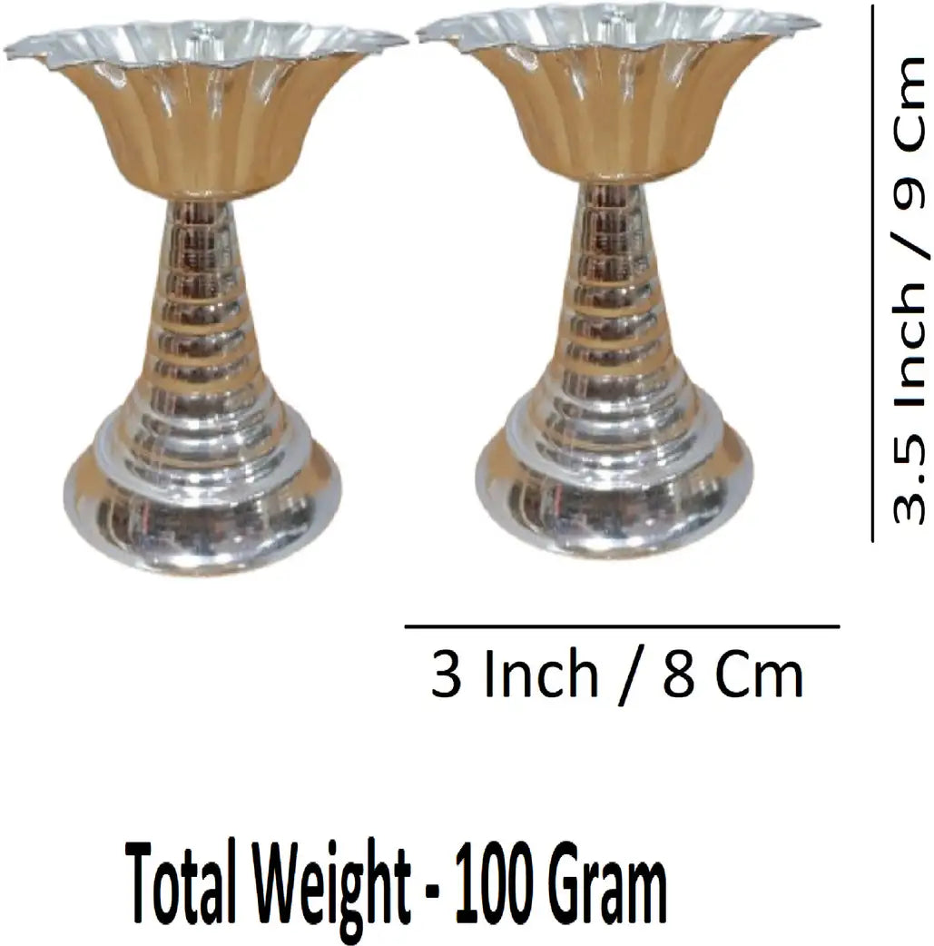 Sigaram Brass 3.5 Inch Flower Diya For Home Pooja Decore K4498