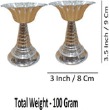 Sigaram Brass 3.5 Inch Flower Diya For Home Pooja Decore K4498