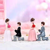 Cute Couple Proposing Figurin Miniature Showpiece Statue For Gift,Lovers K4280