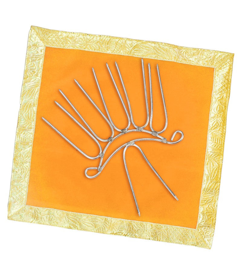 Sigaram 8x6.5 Inch Crown Type German Silver::Stick for Kalash Decor With Flowers k4135