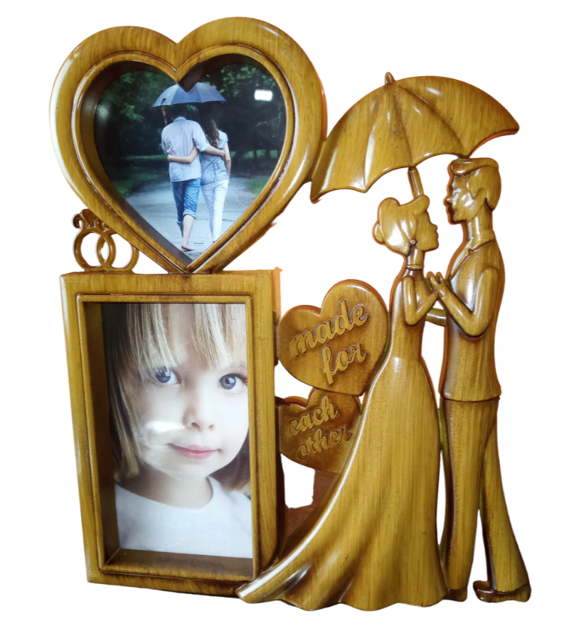 Wooden Couple heart  photo frame for gift
