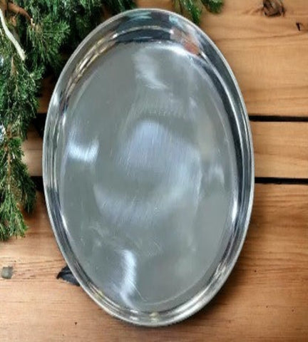 Sigaram German Silver 12 Inch Plain Plate for Home Pooja Decor K3809
