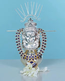 Sigaram 7X4 Inch Silver Plated  Lakshmi Face Mukoot for Vara Mahalakshmi Festival K4137