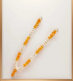 Sigaram 17 Inch Silver plated Gold & Silver Color Flower Mala / Hara For Home pooja Decore K4579