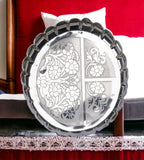 Sigaram 9 Inch German Silver Floral Designed Plate with Lay For Home Pooja Decor K4405