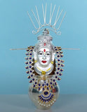 Sigaram 6X3.5 Inch Silver Plated Lakshmi Face Mukoot for Vara Mahalakshmi Festival K4121