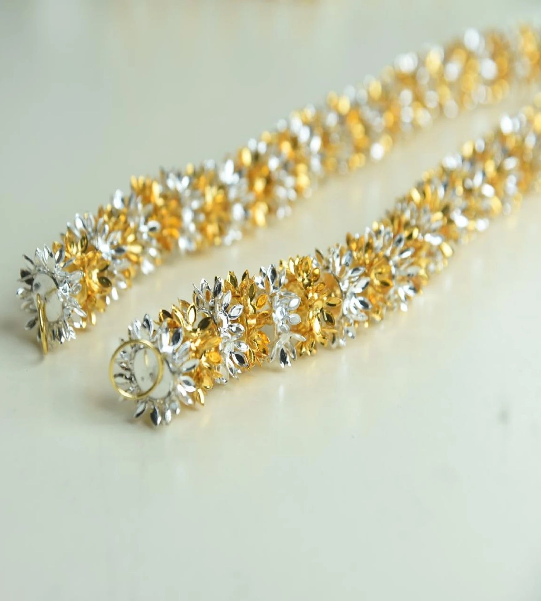 Sigaram Silver Plated 18 Inch Multi Color Fancy Mala / Hara for Home & Temple Pooja Decore K4840