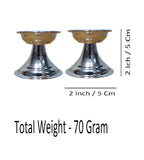 Sigaram 2X2 Inch Plain Diya Made by Pure German Silver For Pooja K4165