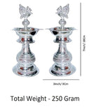 Sigaram 7X3 Inch Diya Made By Pure German Silver For Home Pooja Decor K4239