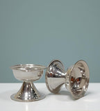 Sigaram 1.5 Inch Silver Plated Plain Niranjana Deepa For Home Pooja Decor K4833