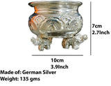Sigaram 2 German Silver KumKum Barani is best for Home, Office and Temple Poojas K3134