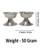 Sigaram 1.5 Inch Silver Plated Plain Niranjana Deepa For Home Pooja Decor K4833