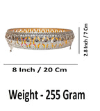 Sigaram 8 Inch Silver Plated Wedding Tray For Home Temple, Festival & Wedding Ceremony K4851