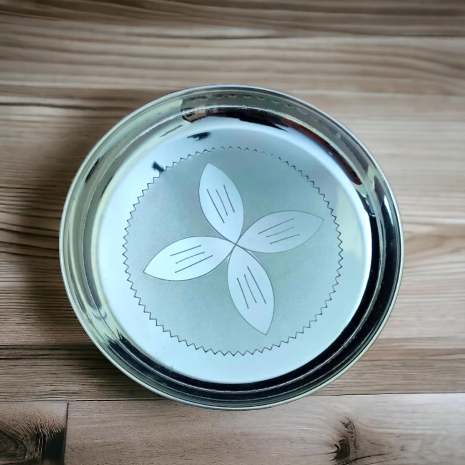 Sigaram German Silver 7 Inch Floral Designed Plate for Home Pooja Decor K2327