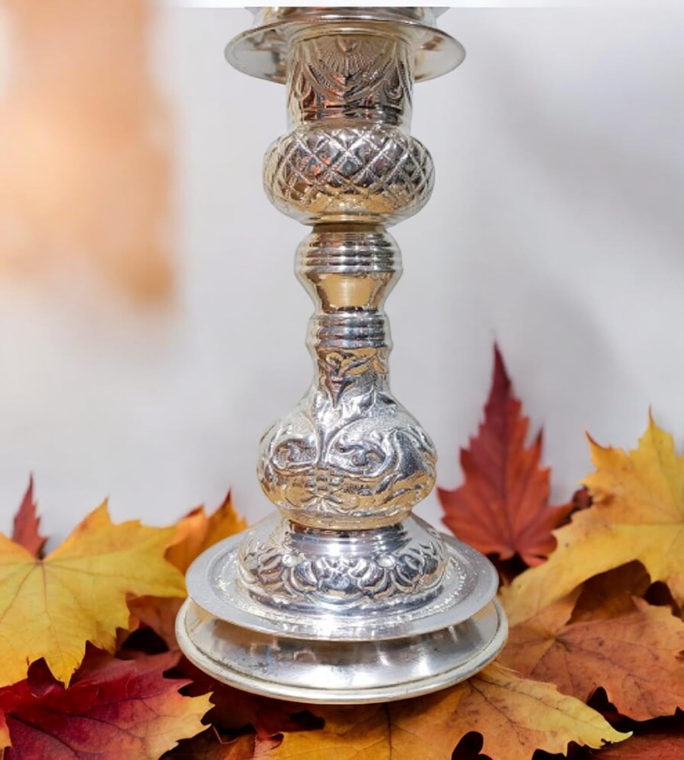 Sigaram 17 Inch Diya Made By Pure German Silver For Home Pooja Decore K4490