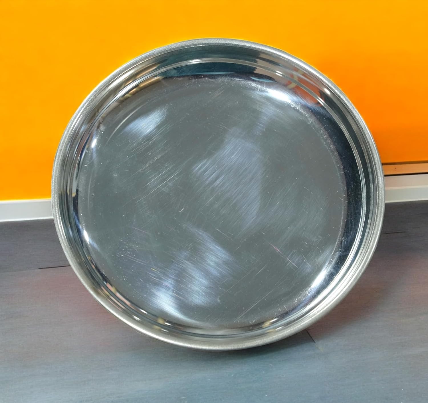 Sigaram German Silver 12 Inch Plain Plate for Home Pooja Decor K3809