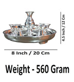 Sigaram German Silver Plain Kalash Set For Temple & Home Pooja Décor K4721
