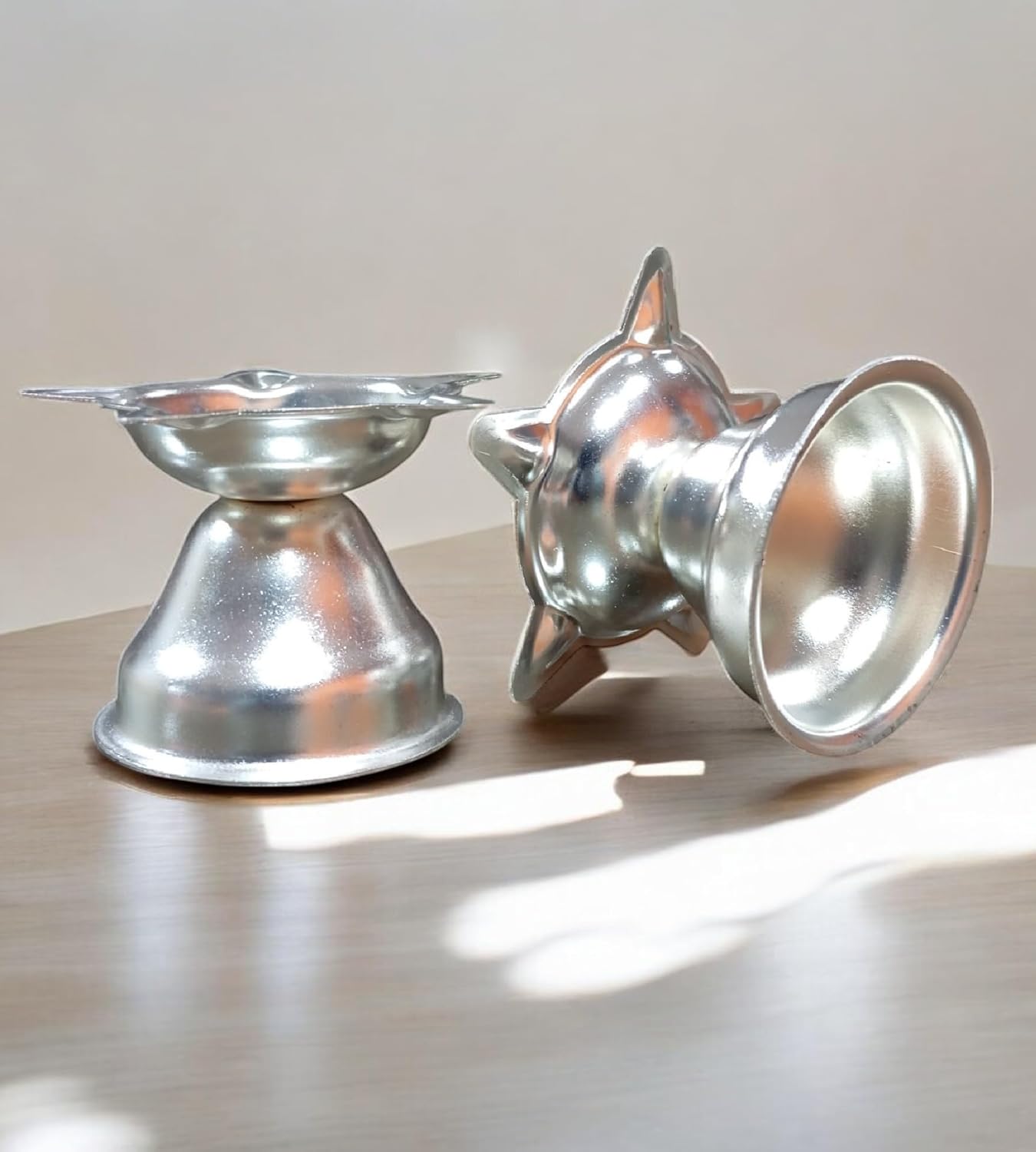 Sigaram 2 Inch Silver Plated Diya for Traditional Oil Lamp for Home & Mandir Pooja Decore K4683