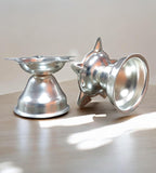 Sigaram 2 Inch Silver Plated Diya for Traditional Oil Lamp for Home & Mandir Pooja Decore K4683
