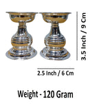 Sigaram German Silver Pooja Thali Diya or Vilakku For Home or Festival Decoration-K4120