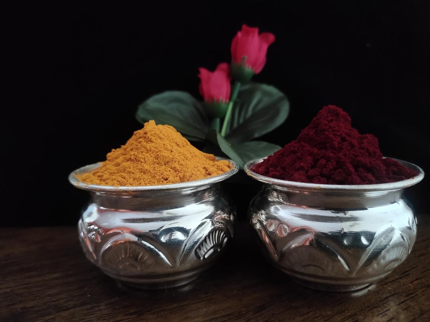 Sigaram German Silver 8 Inch Plate and Kum Kum Cup For Home Pooja Decore K2434