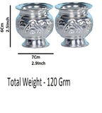 Sigaram German Silver 2.5 Inch Kum Kum Bharani Cup For Home Pooja Decor K2514