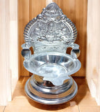Sigaram 5.5 Inch Kamakshi Diya / Gaja Lakshmi Deepa For German Silver Table Diya K4551