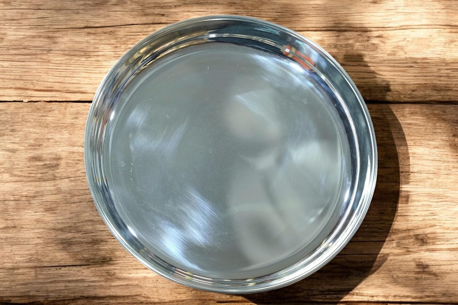 Sigaram German Silver 8 Inch Plain Plate For Home Pooja Decor K3120