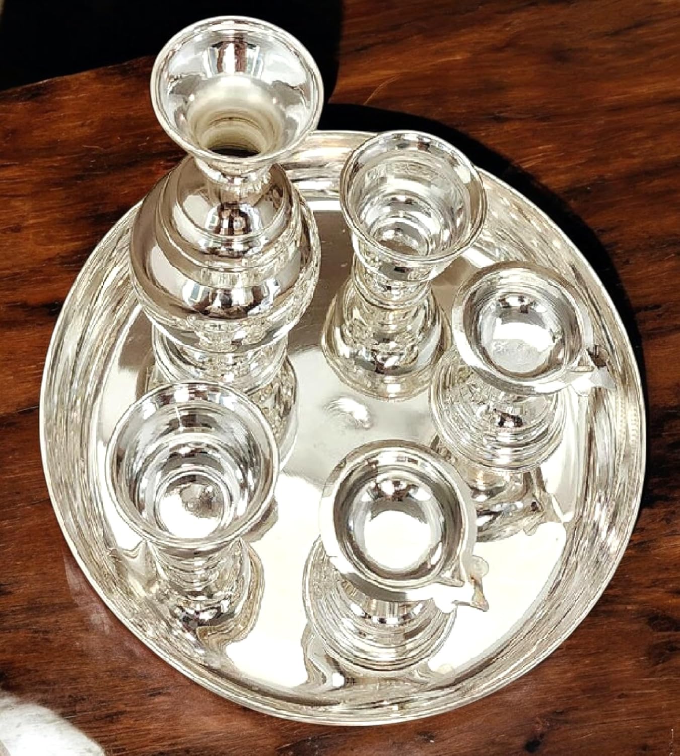 Sigaram German Silver Plain Kalash Set For Home and Pooja Festival K4659