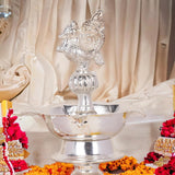 Sigaram 11 Inch Diya Made By Pure German Silver For Home Pooja Decor K4328